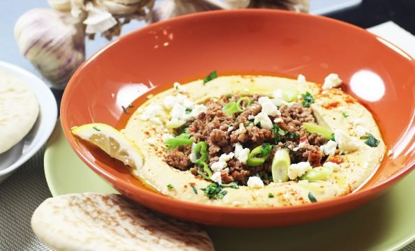 Hummus met kikkererwten en sesampasta tahini